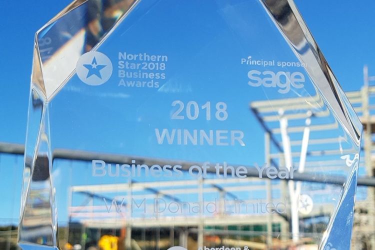 W M Donald Win 2018 Business of the Year at Northern Star Business Awards